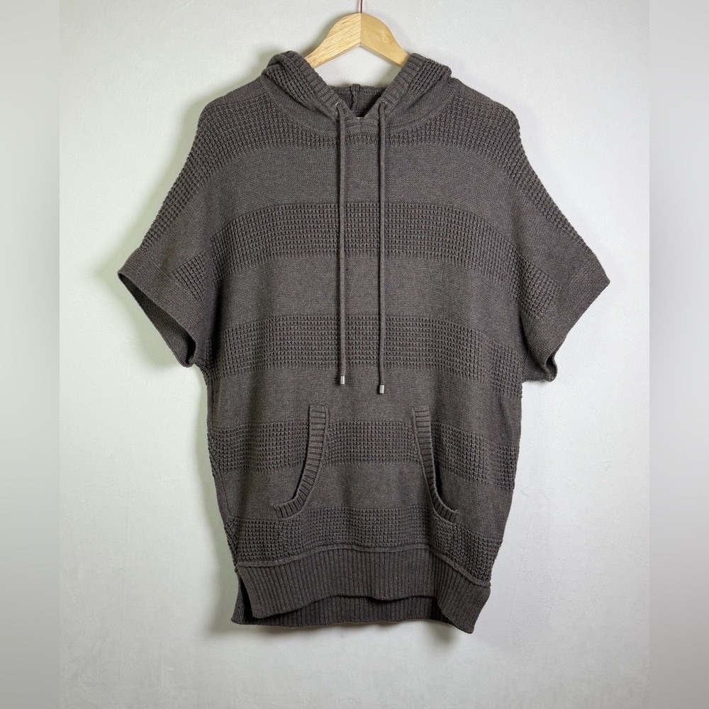 Men's Brown Hooded Knit Shirt